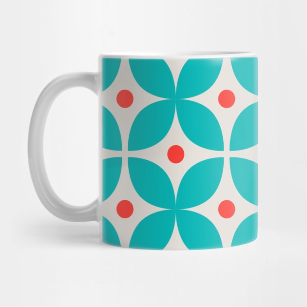 Geometric Pattern: Stylised Flower: Blue by Red Wolf